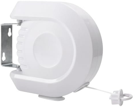 Garden Mile Corde à linge rétractable – Corde à linge extensible robuste de 12 m – Corde à linge murale pour vêtements – Solution de séchage intérieure et extérieure (corde simple blanche, 12 m)