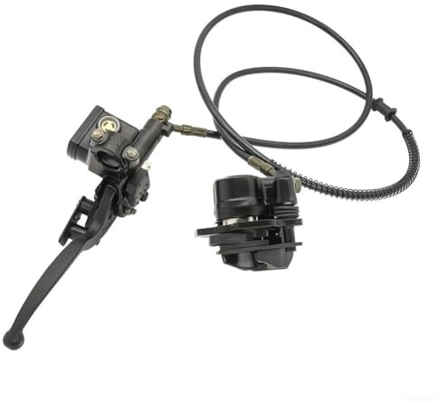 GLFLOW Hydraulic Rear Hand Brake Master Caliper Disc Brake With Pads And Hose Compatible, 50Cc-140cc ATV Quad Dirt Mini Bike Go Kart Buggy