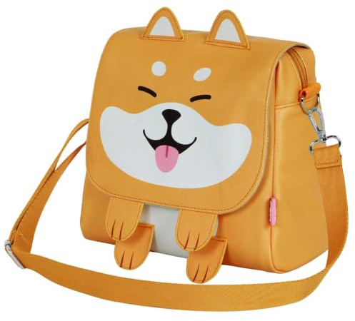 Oh My Pop! Shiba-Kawaii Wandelbare Tasche-Rucksack, Gelb, 24 x 22 cm