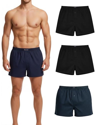 Cocain underwear 4 Boxershorts Herren, 100% Baumwolle, gewebt, Gr. L, Öko-Tex, Boxershort mit Eingriff, kariert, Webgummi