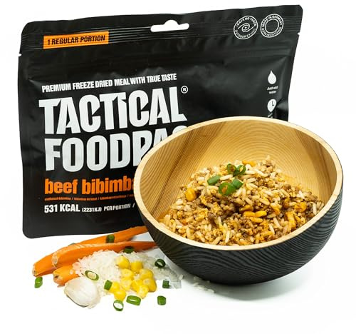 Tactical Foodpack Rindfleisch Bibimbap 120g - Gefriergetrocknete Mahlzeiten I zum Verzehr bereit I MRE I Survival I Outdoor Nahrung I Trekking Nahrung I Expedition I Büro