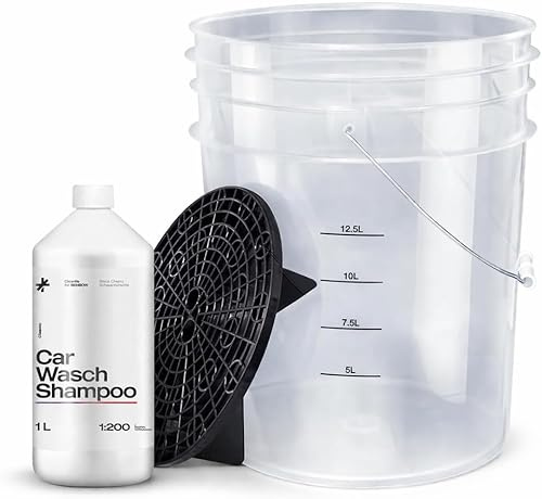 BenBow Auto Pflegeset - Autoshampoo mit Kirschduft, Wascheimer & Schmutzsieb, Set für die gründliche und schonende Handwäsche