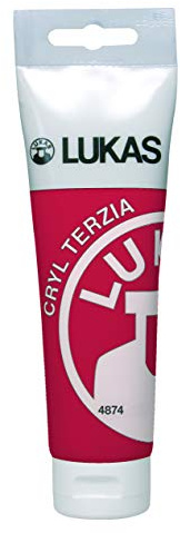 LUKAS CRYL TERZIA 125 ml - Acrylfarbe in Studien-Qualität - Farbton Kadmiumrot dunkel (imit.)