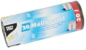 PAPSTAR 12065 Müllbeutel, LDPE,30 L, 60 x 50 cm, 20-er Pack, grau