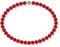 Schmuckwilli Perlenkette für Damen Magnetverschluß - 42cm Länge mit 10mm großen roten runden Mallorca Perlen - Muschelkernperlen Kette für jeden Anlass - die Halskette Pearl Necklace für Frauen
