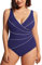 DELIMIRA Femme Maillot de Bain 1 Pièce Gainant pour Poitrine Grande Taille Navy 54