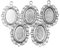 maDDma 5 Anhänger 33,5x24x2mm Cabochon-Fassung 18x13mm oval Kettenanhänger Rohling, Farbe: Antik Silber