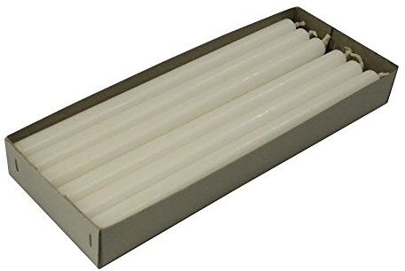 XL Stabkerzen - Weiß - Länge 35cm / Ø 2,2cm - 12 Stück im Pack - Hohe Brenndauer & Einwandfreies Brennverhalten - Altarkerzen/Leuchterkerzen - RAL Zertifiziert & Gleichmäßiges Abbrennen