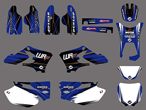 ruilian Motorrad-Aufkleber, Grafik-Set für Yamaha WR250F WR450F 2005 2006, Vinyl, Blau, Wasserdicht, Geometrisch, Outdoor