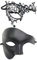 Venezianische Maske für Paare, für Damen und Herren, für Halloween, Metall, Phantom - Schwarz - Einheitsgröße