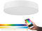 EGLO connect LED Deckenleuchte Romao-C, 1 flammige Deckenlampe aus Stahl, Textil und Kunststoff in Weiß, mit Fernbedienung, Farbtemperaturwechsel (warm, neutral, kalt), RGB, dimmbar, Ø 76 cm
