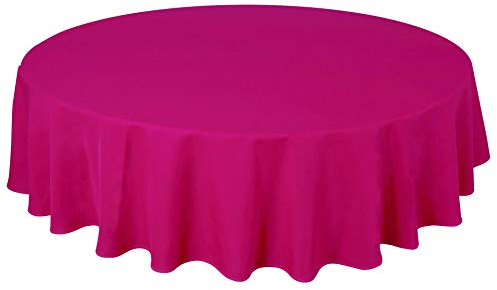 Home Direct Qualitäts Tischdecke Textil Rund 140 cm, Farbe wählbar Fuchsia Rosa