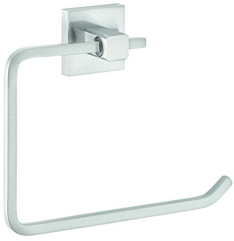 tesa EXXCLUSIV - Toallero Adhesivo de Anillo - Montaje sin Taladrar - Alta Fuerza de Fijación con Tecnología Power.Kit - 154 x 185 x 45 mm - Acero Inoxidable