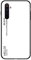 Funda para Realme 6 Cubierta de Cristal Degradado de Color Caja de Vidrio Templado Case Cover para Realme 6 (Blanco)