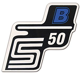 Aufkleber Simson S50 B blau/weiß für Seitendeckel links oder rechts