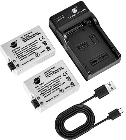 DSTE LP-E8 Camera Battery (2-pack) and Charger Compatible with Canon EOS 550D, 600D, Rebel T2i, Rebel T3i