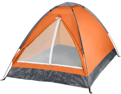 Wakeman Outdoors Campingzelt für 2 Personen, mit Regenfliege und Tragetasche, leichtes Outdoor-Zelt für Rucksackreisen, Wandern oder Strand, Orange