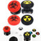 PlayRealm FPS Thumbstick Extender & Drucken Gummi Silikon Griffabdeckung Thumb Grip Aufsätze 4 für Xbox Series X & Xbox One Controller(Bioh Rot+Strahlung Schwarz)