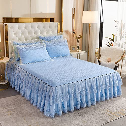 Bettrock Volant-Rüschen Tagesdecke Rüschen Bett Rock, Bett Volant Tagesdecke Mit Rüschen Faltenresistent Und Ausbleichen Beständig。Mit Kissenbezug*2。 ( Color : H , Size : 180*200cm/*71*79inch )