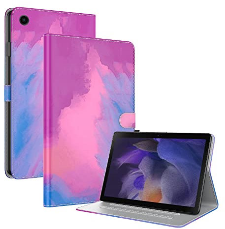 Pink -JZ Watercolor Caso para Apple iPad Mini 6 mini6 2021 Leatherette Kickstand Tablet Soft Back Skin Cover