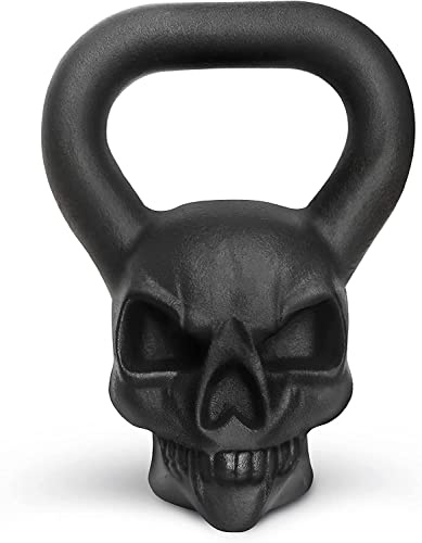Yes4All Skull Kettlebell/Solid Cast Iron Kettlebell for Strength Training, Core Power, Flexibility At Home Gym, Indoors, Outdoors