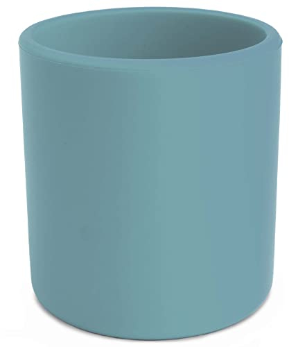 OLGS Silikon Becher Trinkbecher für Kinder | Trinklernbecher, Kinderbecher Rutschfest Blau | Kindergeschirr, Babybecher, Silikonbecher für Baby und Kleinkinder Spülmaschinenfest BPA-frei 200ml (Ether)