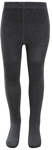 KAV Girls Tights - Simple and Smooth Cotton Tights for Children - Skin-Friendly Bottoms Tights for Everyday Casual Wear, Indoor and Outdoor - Pack 1 (Grey, 9-10 Years)