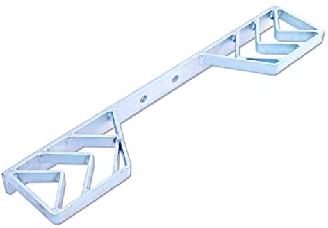 XIMPLIO Universal Doppelte Trittstufe Trittbrett für Anhängerkupplung Anschraubplatte 2 Loch 90 mm Flanschkugel AHK (Silver)