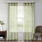 Lanqinglv Gardinen Vorhänge Transparent Stickerei Blätter Voile Sheer 2er Set Grün Vorhang mit Ösen Ösenschals Dekoschal Fensterschal für Schlafzimmer Wohnzimmer 132x259cm (B x H)