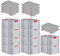 PROREGAL SuperSparSet 10x Eurobox NextGen Color mit Auflagedeckel & Schiebeschnappverschlüsse, HxBxT 32x40x60cm, 65L, Griffe rot geschlossen, Verstärkter Boden, Eurobehälter Transportbox