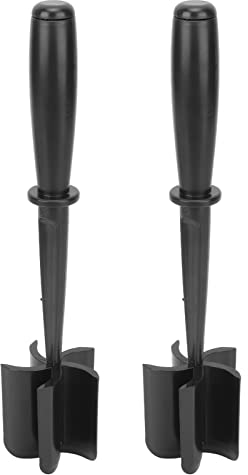 Hachoir à Viande, Poussoir Hachoir 5 Lames Tête Noir Manche Ergonomique Résistant à la Chaleur pour Pommes de Terre à Hamburgers