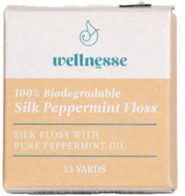 Wellnesse Filo interdentale di menta piperita di seta biodegradabile