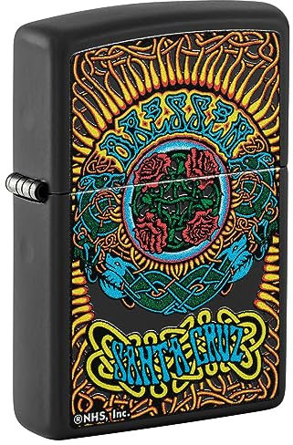 Zippo Sturmfeuerzeug - Santa Cruz, Black Matte, Color Image - Nachfüllbar - Wiederverwendbar - Windfestes Design - Geschenkbox - Made in USA