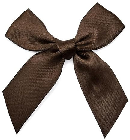 200 Stück Satinband Schleifen 7cm Mini Schleife Dekoration Klein Satinschleife Deko Schleifen Geschenkschleifen Basteln Schleifen für Hochzeit Dekoration Valentinstag Geschenkverpackung -Kaffee