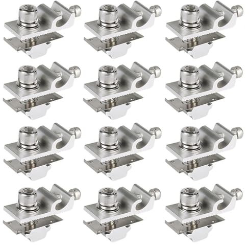 Kellegour 12Pieces Solar Panel Grounding Clamp,Mounting Solar Module,Solar Panel Grounding Clip,Solar Panel Earthing Clip,Solar Rail End Clamp,for Solar Mounting System Roofs,Carports,Floors