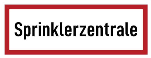 Aufkleber: 105x297 mm, 1 Stück - Sprinklerzentrale - Brandschutzzeichen - Hinweisschild auf Brandschutzeinrichtung und Einsatzhinweise - DIN 4066 - D1