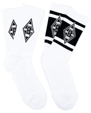 Borussia Mönchengladbach Sportsocken 2er Pack | Offizieller Fanartikel Fohlenshop | mit eingewebtem Rautenmuster des VfL | Gladbach Socken in 3 Größen