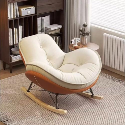 LOERSS Liegestuhl,Glider,Schaukelstuhl Für Das Kinderzimmer,Akzentstuhl Für Das Wohnzimmer,Sessel Mit Hoher Rückenlehne,Gepolsterter Sitz,Chaiselongue-stühle Für Das Arbeitszimmer(Orange)