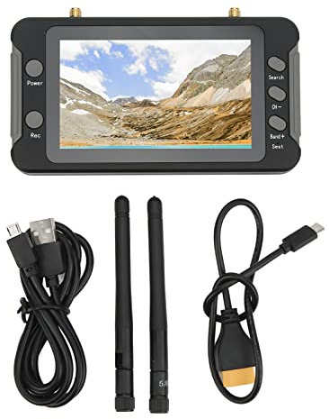 Gavigain FPV Display Monitor Drohne, FPV Empfänger Monitor 4,3 Zoll 5,8 GHz 40CH DVR Funktion RC Drone Display Bildschirm für Quadcopter