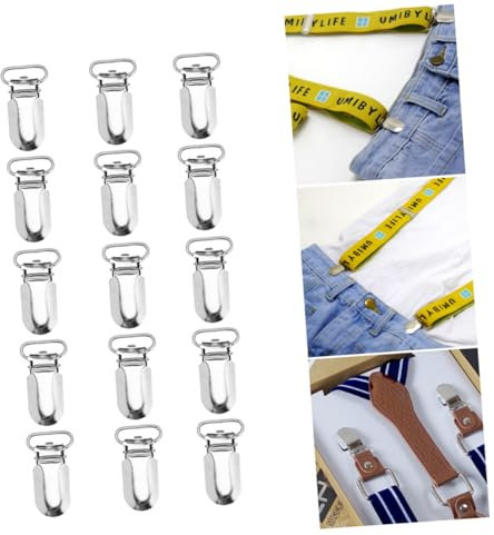 Operitacx 50stücke Metall-hosenträger-clips Hosenträger-clips Mit Kunststoffeinsatz Für Bastelprojekte Und Täglichen Gebrauch