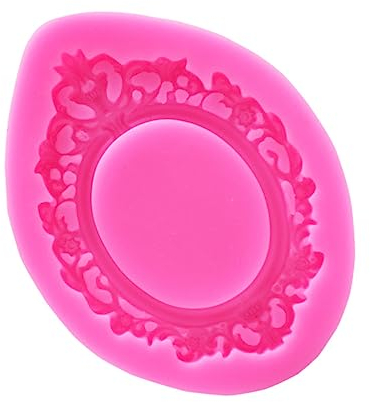 PRETYZOOM Cornice Per Foto In Silicone In Silicone Per Fondente Da Forno Fai Da Te Stampo Per Torta In Stampo Da Forno In Cornice Strumento Rosa
