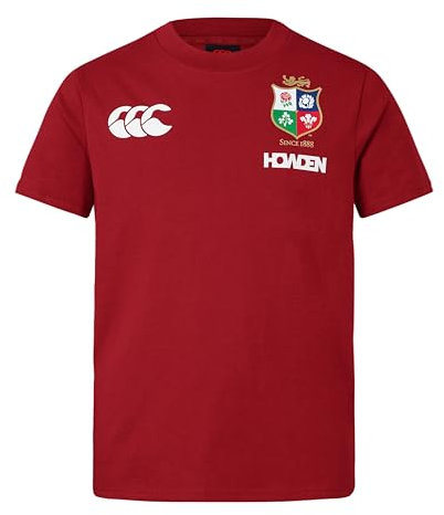 Canterbury of New Zealand - British and Irish Lions Cotton, Camisa Niños Unisex, Red Dahlia,