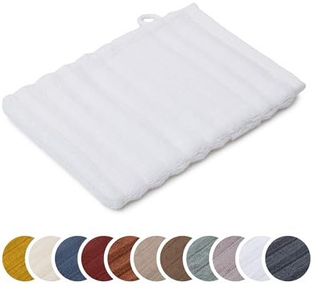 liebling Waschhandschuh Luxus Bio Baumwolle, Serie Marseille, 770 gr. / m², 16 x 21 cm, Ökotex, 60 Grad, saugstark, schnelltrocknend, Farbe: weiß