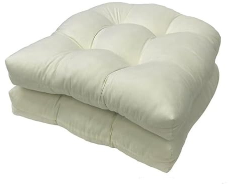 GYYFQH Stuhlkissen 2er Set, Sessel Kissen Zurück Sitzkissen Pad 48x48 cm, Sitzpolster Für Outdoor Geeignet, Outdoor Gartenstuhlkissen，Wasserdichtes Stuhlkissen(beige)