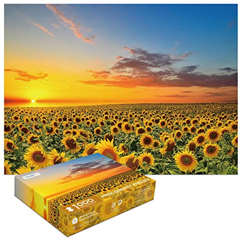 1000 Teile Puzzles für Erwachsene-Sonnenblume Puzzles Blumen Boden Puzzle Kinder DIY Spielzeug für Kreatives Geschenk Home Decor