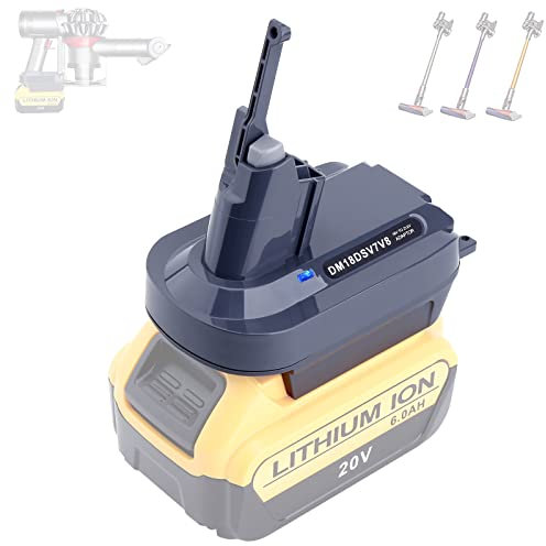 Adapter for V8 Battery, Converter for Dewalt 20V MAX Battery DCB204 DCB205 to V8 SV10 Battery V8 Absolute/Motohead/Animal Vacuum Cleaners(only Adapter)