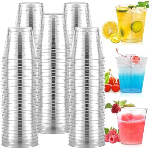 WHENZOO Shot Glasses, 30ml/1ozMini Shot Glasses, Plastic Shot Glasses Reusable, Plastic Shot Glasses Desert Glass, Sampling Cup, Multi UseCrystal Clear Shot Cups for Parties Weddings (60 pcs)
