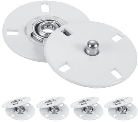 QUARKZMAN 5 Stück Metall Druckknöpfe, Weiß, 25mm, Unsichtbarer Verschluss