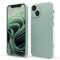 Red Ember Shockproof Case for iPhone, Ultra Slim Protective Liquid Silicone Matte Finish Phone Case with Soft Anti-Scratch Microfiber Lining (Sage, iPhone 15)