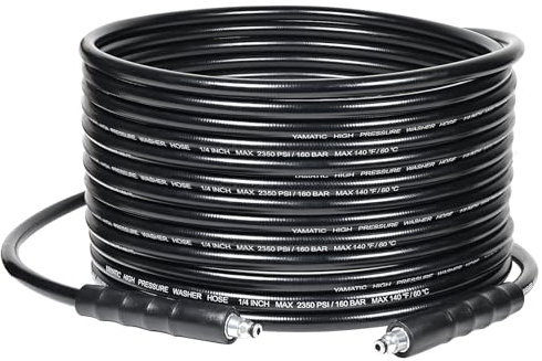 YAMATIC Pressure Washer Hose 15M (50FT) X 1/4,Kink Resistant Leak-Free,Compatible with Lavor,Bosch,Universal Aquatak 125/130/135,AQT 33-10,AQT 33-11,AQT 35-12,AQT 37-13,(160Bar / 2350PSI)